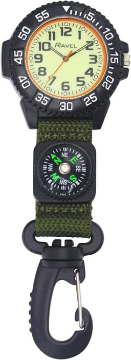 Ravel Nylon snap on with compass and glow-in-the-dark dial - movement - R1108.11 - Green 43mm Unisex, primary image