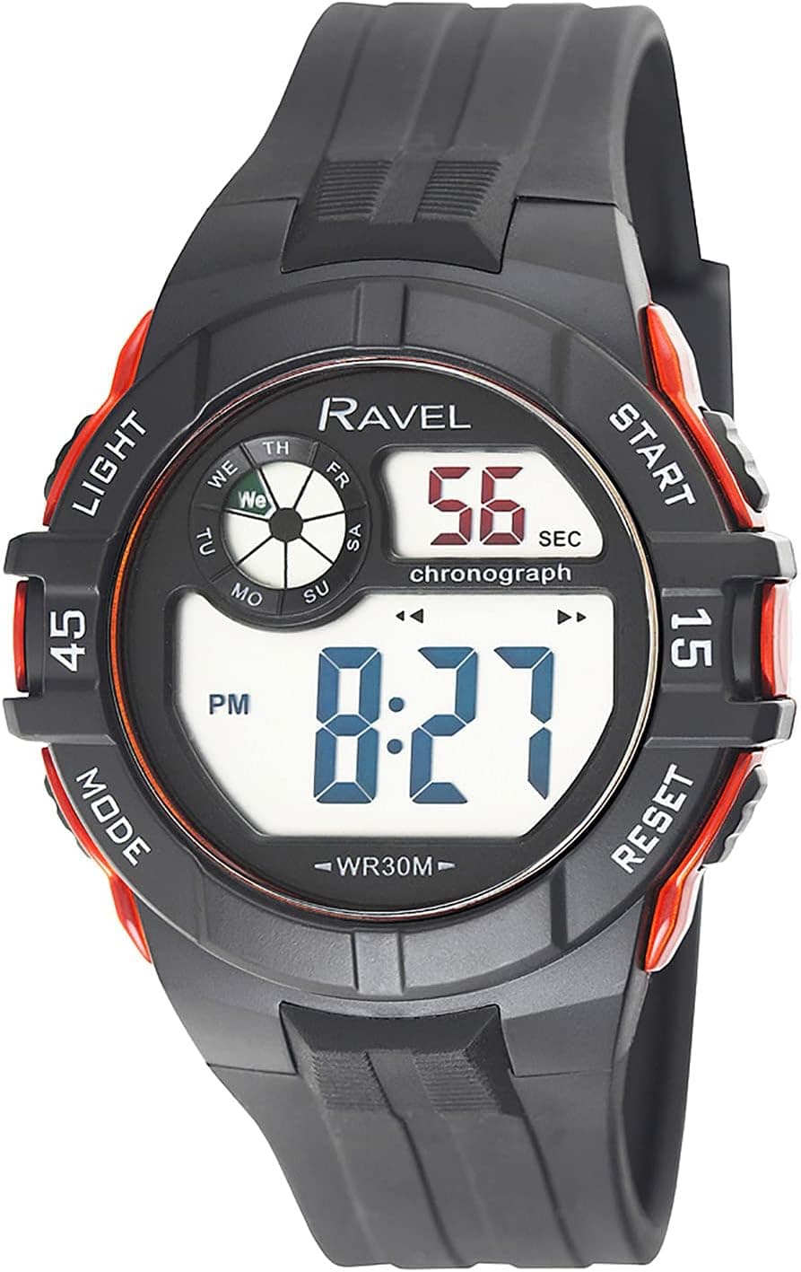 Ravel Round 3 ATM Black/Red RDG.14.2, 46mm, Transparent Dial, Polyurethane Band