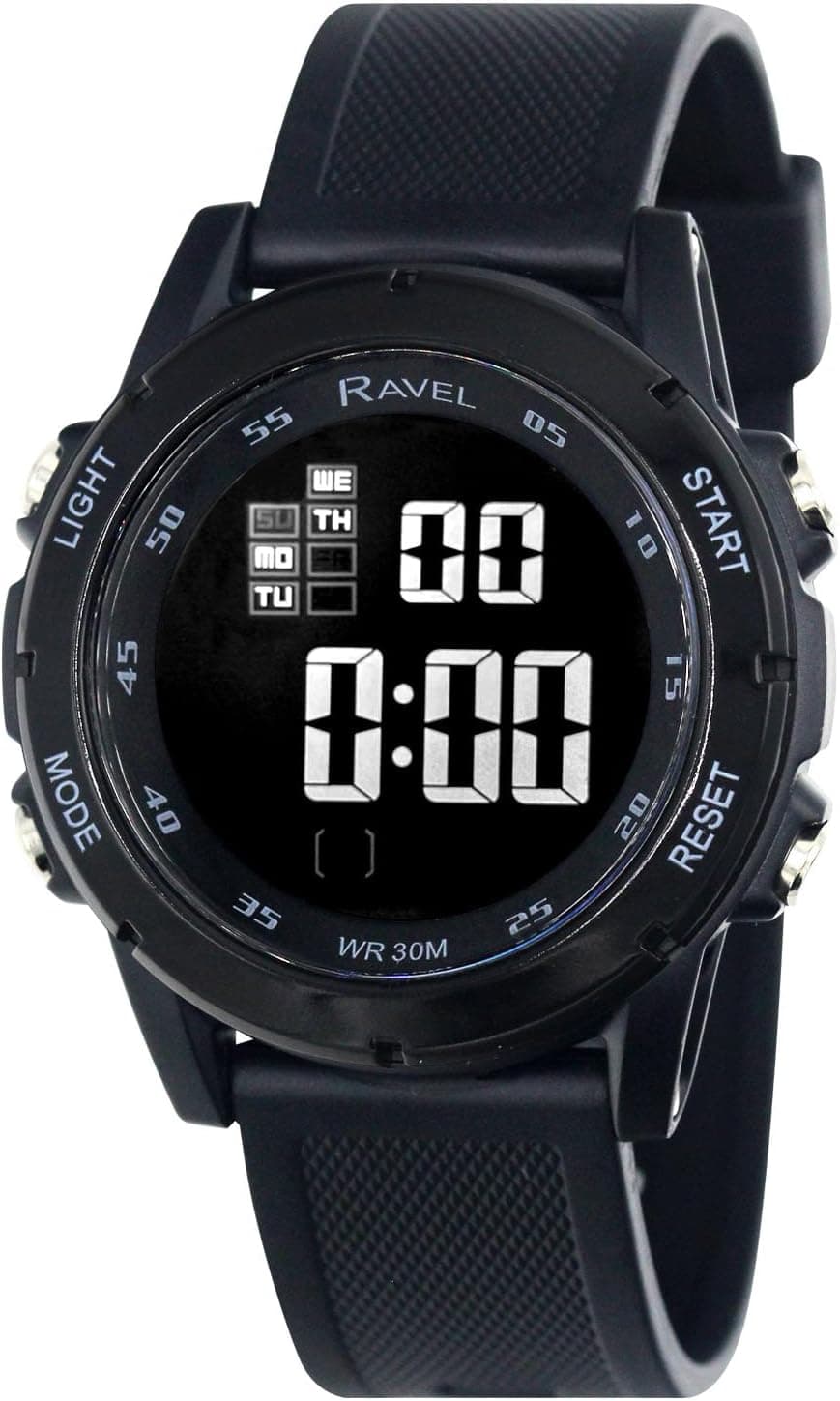 Ravel Round 3ATM with Light - - Black RDG.14.21, 46mm, Transparent Dial