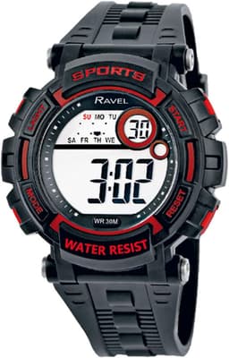Ravel Round 3ATM with Light - RDG.14.7 - Black/Red 49mm Mens, primary image