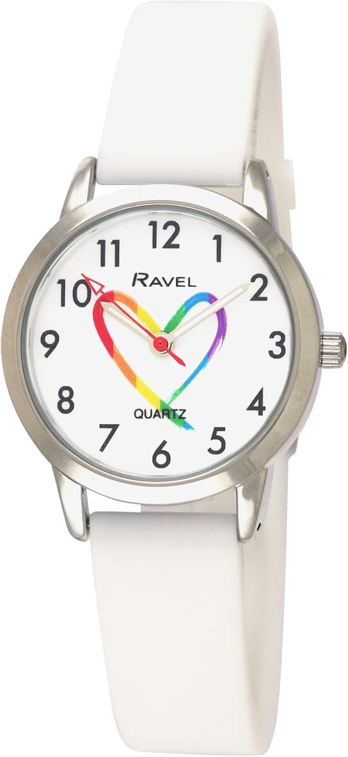 Ravel Silicone Rainbow - - White / R1812.4S, 30mm, Multicolor Dial