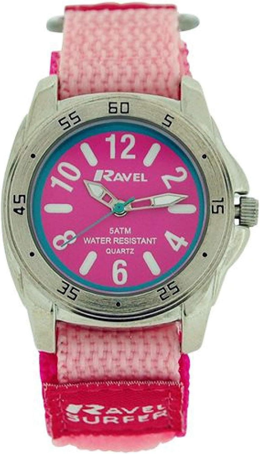 Ravel Surfer R5-13.5L, 33mm, Pink Dial, Nylon Band
