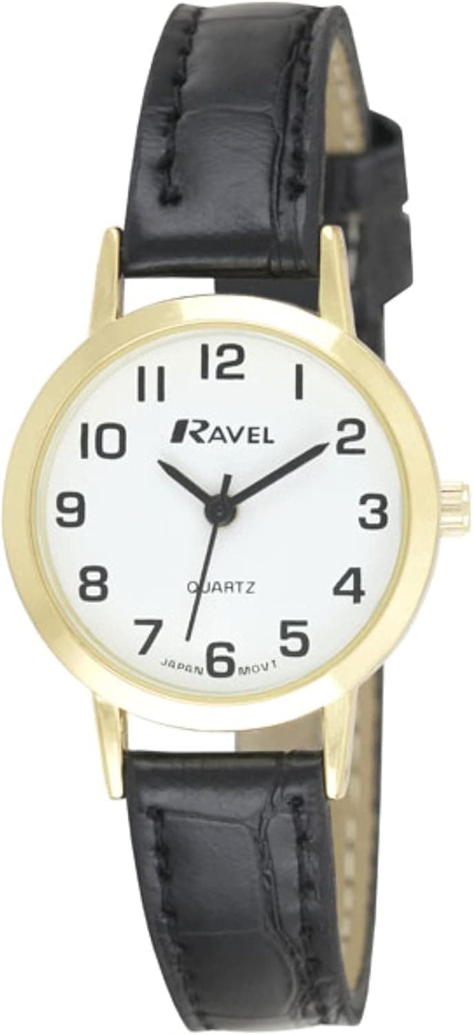 Ravel Traditional R0102.01.2A, 27mm, White Dial, Black Leather Band