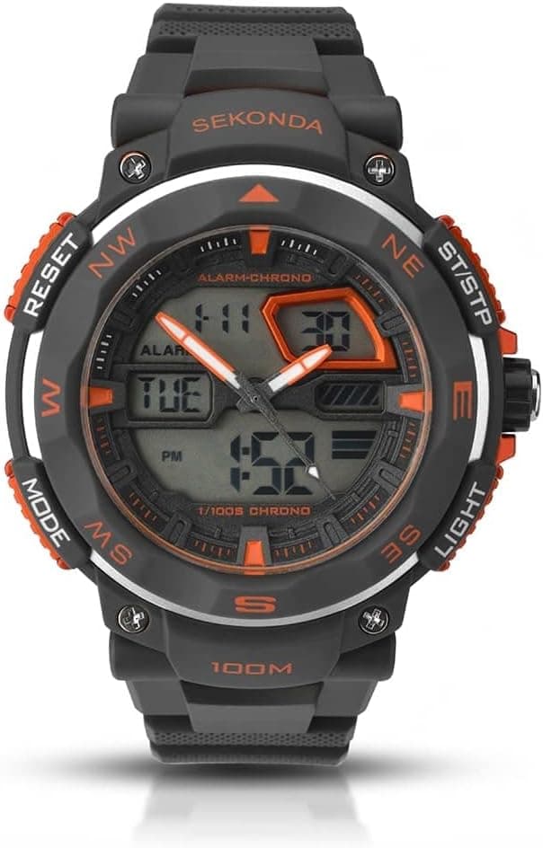 Sekonda 1163.05, 51mm, Black Dial, Black Plastic Band