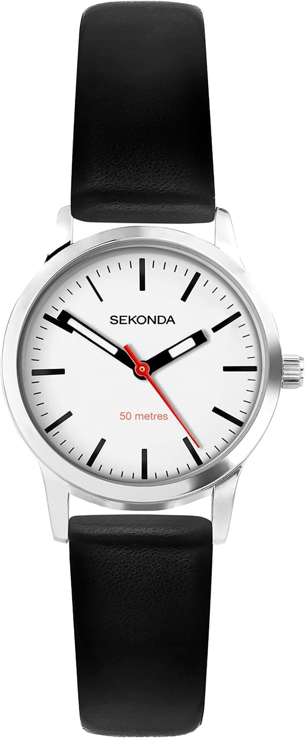 Sekonda Nordic 40480, 28mm, White Dial, Silver Leather Band