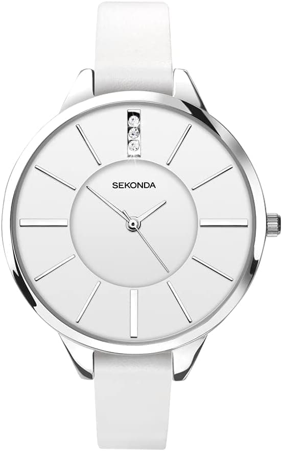 Sekonda Ada 4219.27, 39mm, White Dial, Silver Polyurethane Band