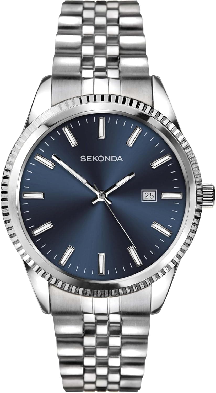 Sekonda King 1640, 40mm, Blue Dial, Black Stainless Steel Bracelet