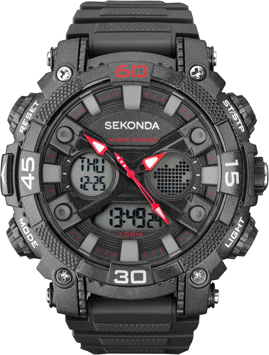 Sekonda Lomond 1036.05, 50mm, Gray Dial, Black Plastic Band