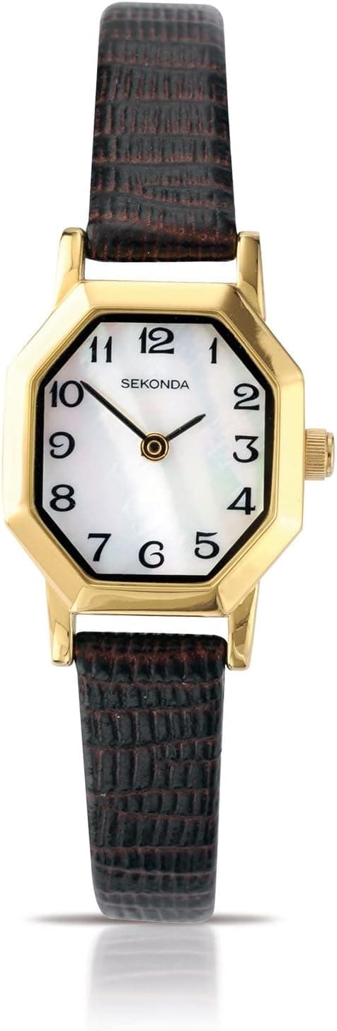 Sekonda Mila 4416.27, 20mm, Mother-of-Pearl Dial, Black Leather Band