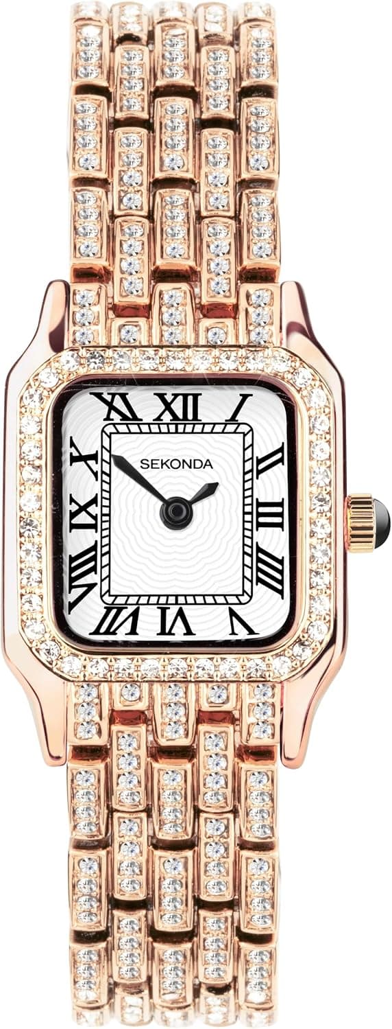 Sekonda Monica 40662, 22mm, White Dial, Rose Gold Metal Bracelet