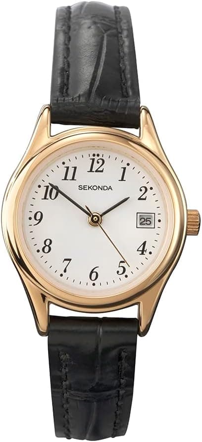 Sekonda Robinson 4082.27, 27mm, White Dial, Black Leather Band