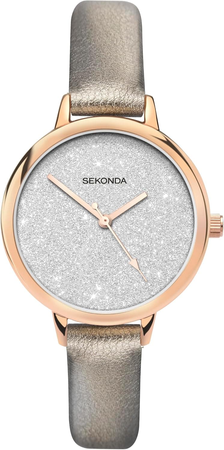 Sekonda Sadie 40023, 37mm, Silver Dial, Silver Polyurethane Band
