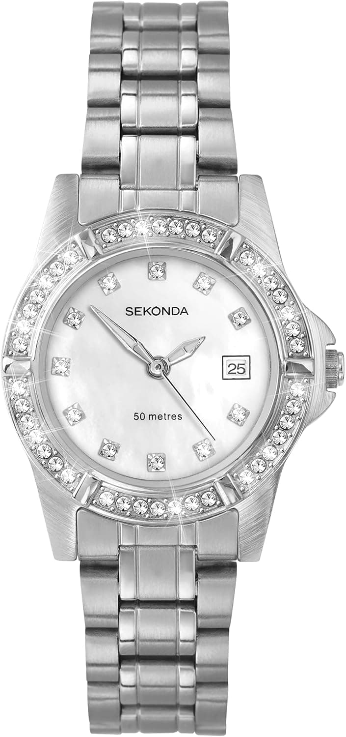 Sekonda Sienna 2609.27, 28mm, Mother-of-Pearl Dial, Rose Gold Stainless Steel Bracelet