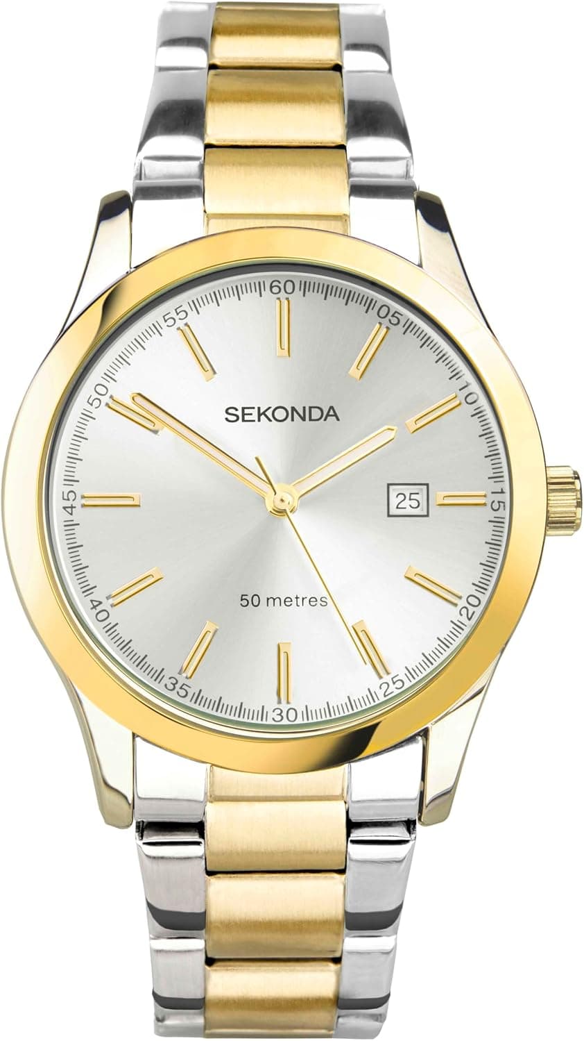 Sekonda Taylor 40473, 34mm, Silver Dial, Two-Tone Stainless Steel Bracelet