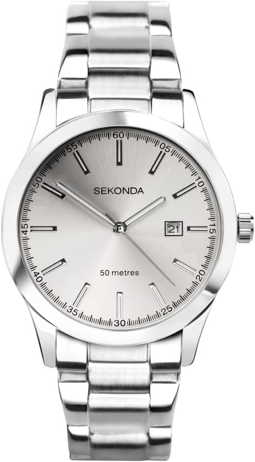 Sekonda Taylor 40439, 37mm, Silver Dial, Silver Stainless Steel Bracelet