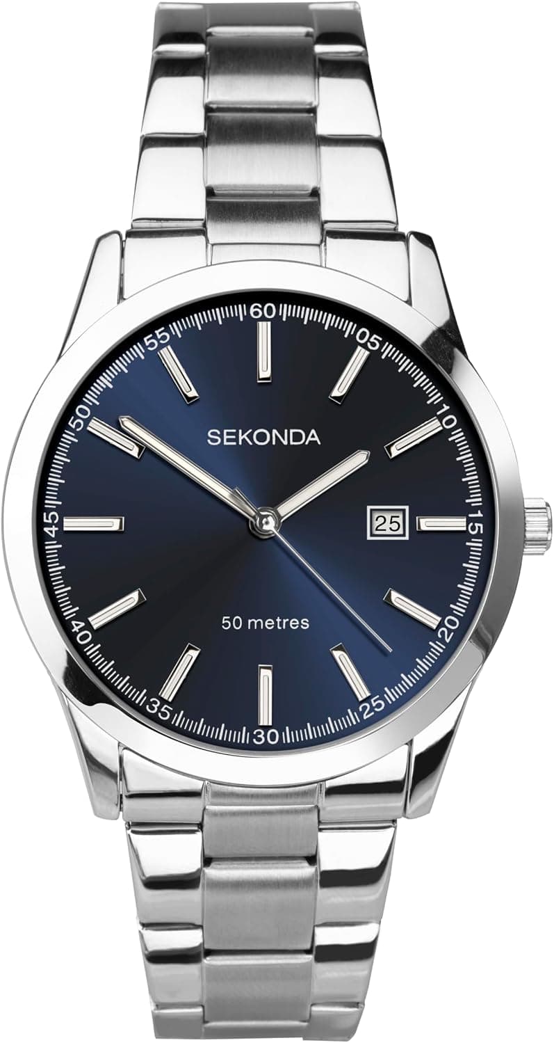 Sekonda Taylor SK1943, 41mm, Blue Dial, Brown Stainless Steel Bracelet