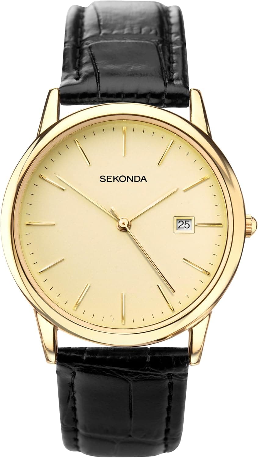 Sekonda Thomson 3697, 36mm, Beige Dial, Black Leather Band