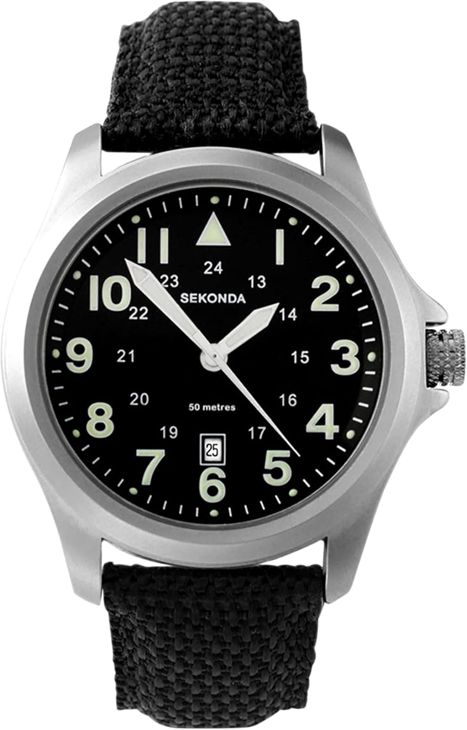 Sekonda Wingman 3347.27, 43mm, Black Dial, Black Fabric Band