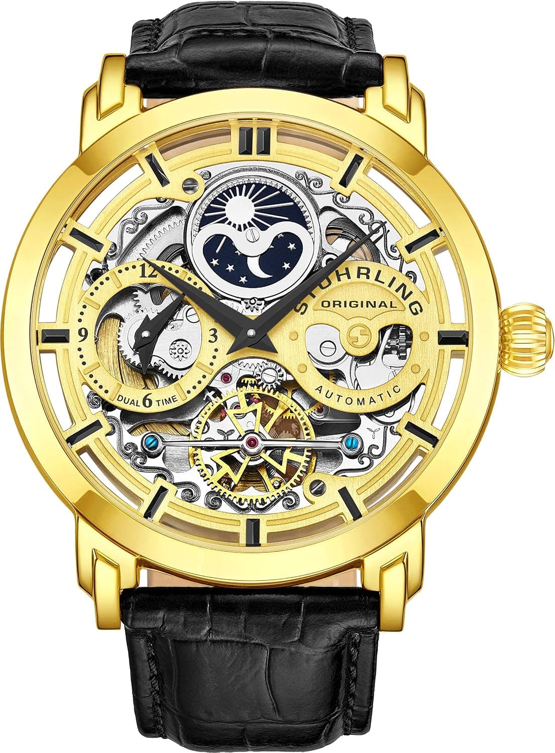 Stuhrling Original 302.33151 47mm, Multicolor Dial Black Leather
