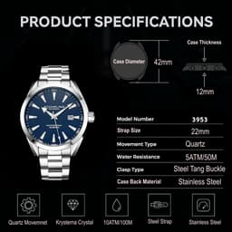 Stuhrling Original 3953.2 42mm Mens, detail view 6