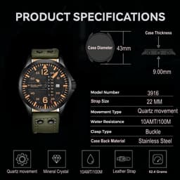 Stuhrling Original Aeronaut 43mm Mens, detail view 6
