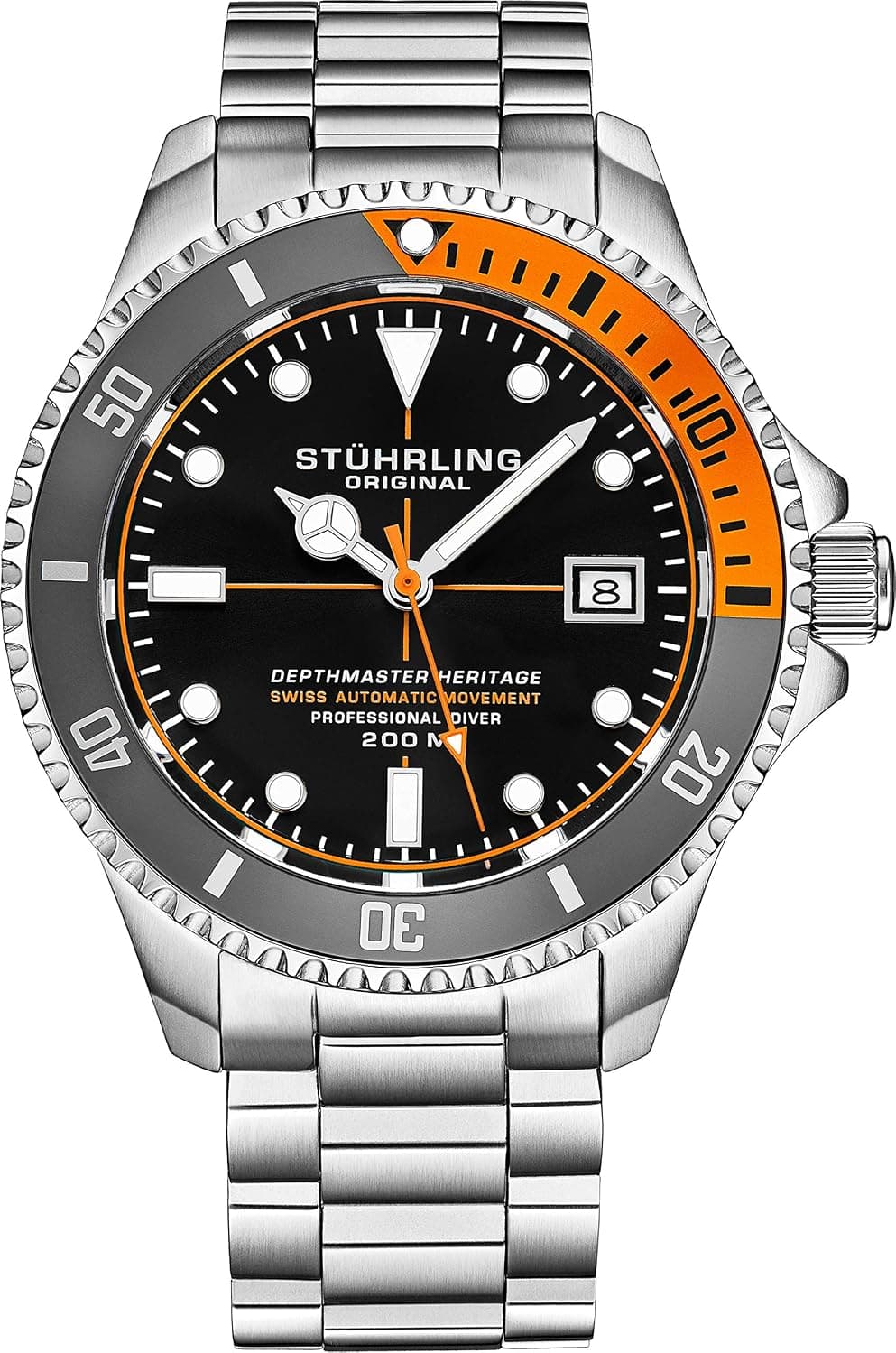 Stuhrling Original Depthmaster Heritage 42mm, Black Dial