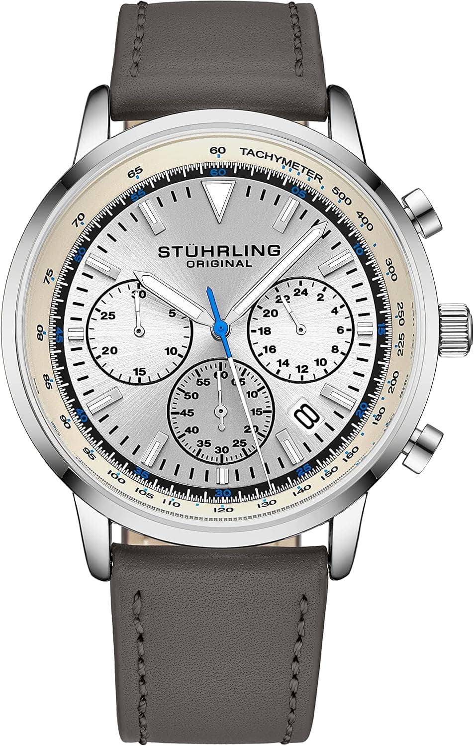 Stuhrling Original Monaco 3986L.01, 44mm, Blue Dial, Brown Leather Band