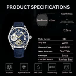 Stuhrling Original Presidia 943A 42mm Mens, detail view 6