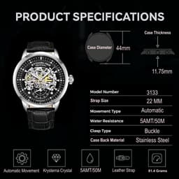 Stuhrling Original Skeleton 44mm Mens, detail view 6
