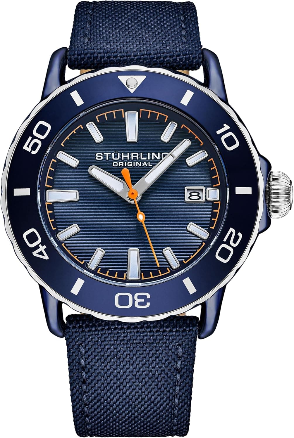 Stuhrling Original Voyager 44mm, Blue Dial Blue Nylon