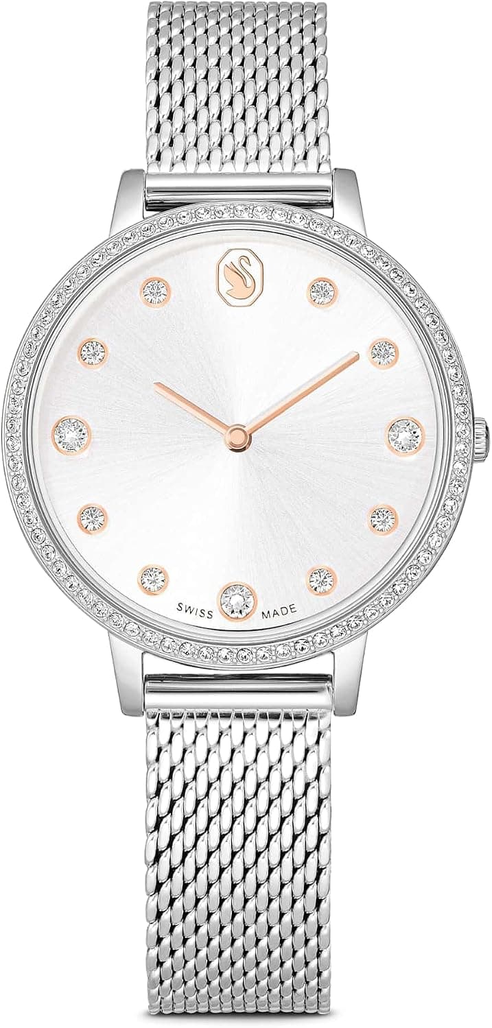 Swarovski Clarica 5740971, 35 mm, silbernes Zifferblatt, silbernes Metallarmband