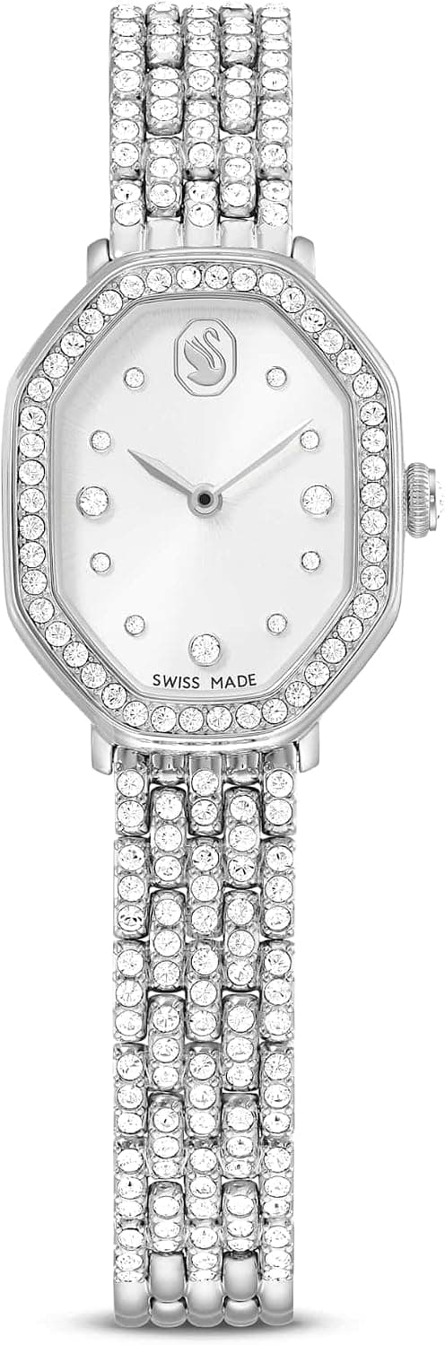 Swarovski Dextera Octagon 5749451, 20mm, Beyaz Kadran, Gümüş Paslanmaz Çelik Kordon
