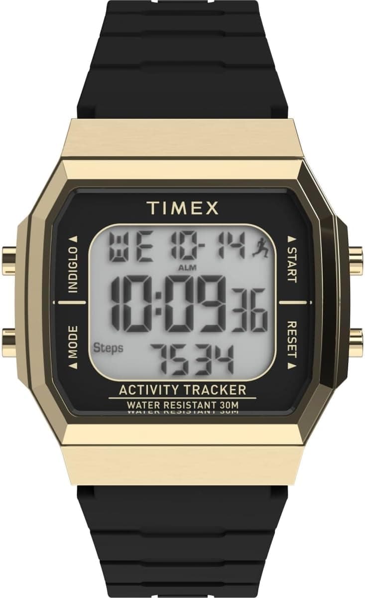 Timex Activity Tracker 40mm, Schwarzes Zifferblatt Grünes Silikon