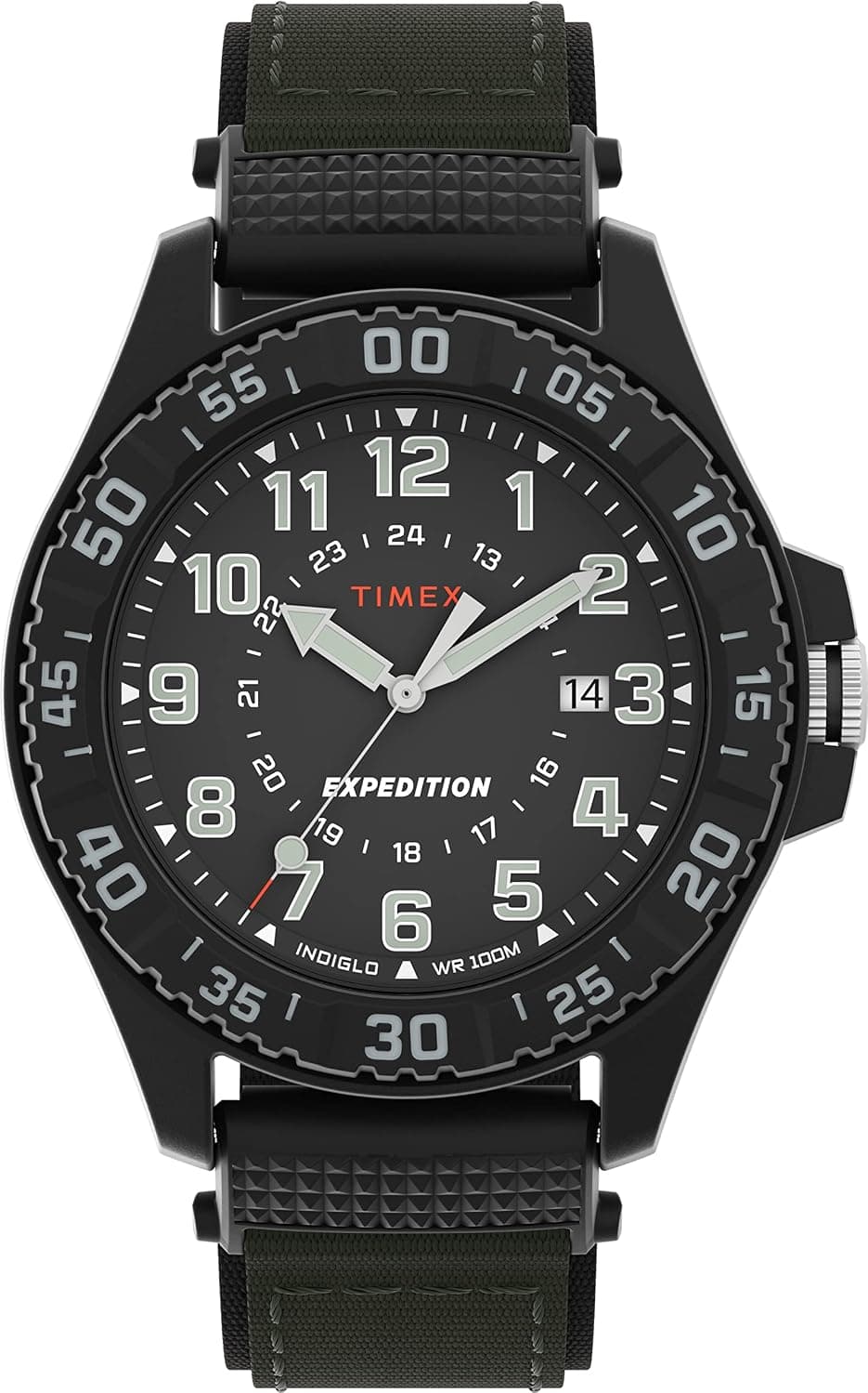 Timex Camper 42mm, Black Dial Green Fabric