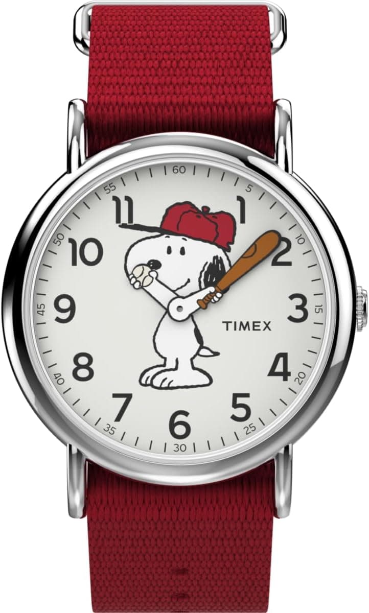 Timex Classic 38mm, White Dial Red Fabric