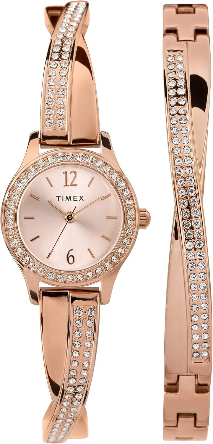 Timex TW2T57900JT, 23 mm, roségoldenes Zifferblatt, roségoldenes Metallarmband