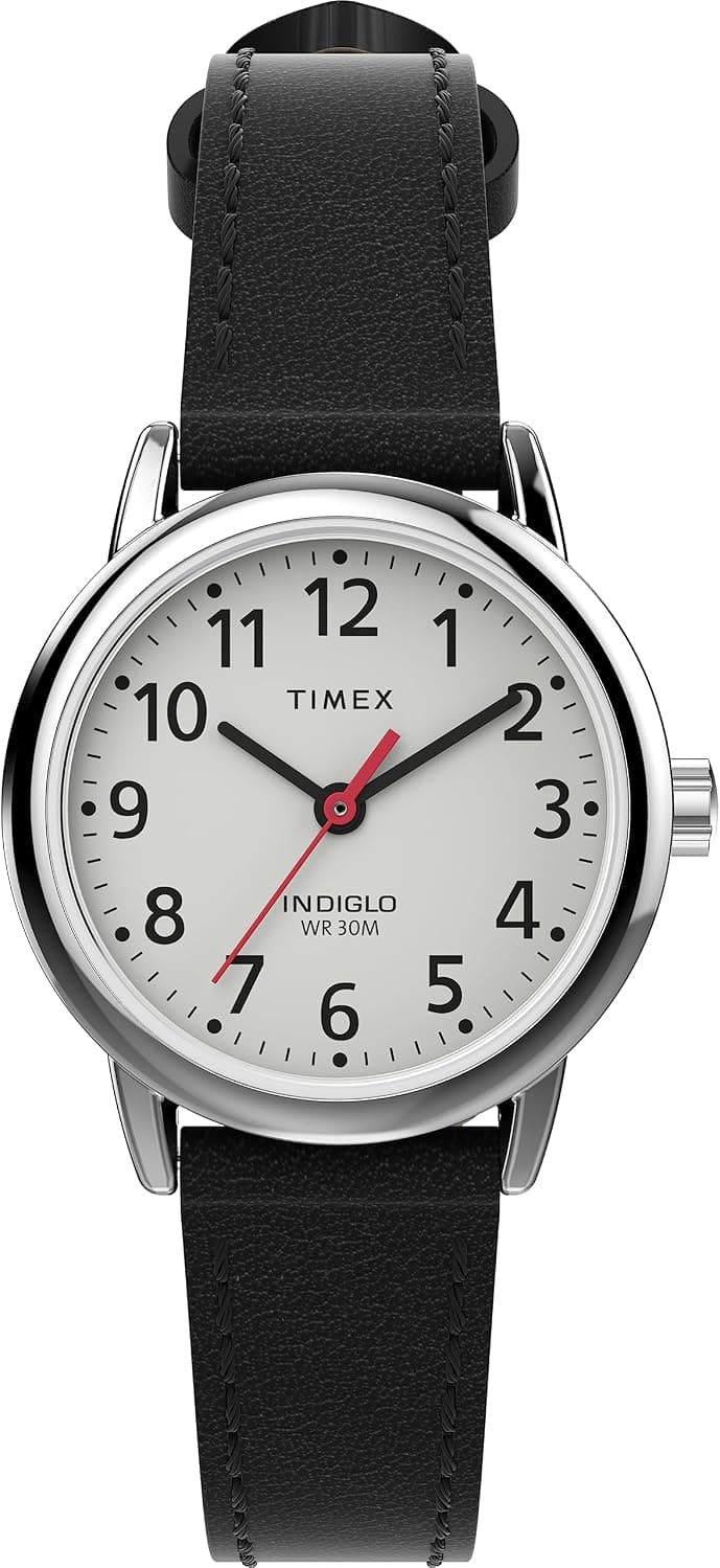 Timex Easy Reader TW2V753009J, 25 mm, weißes Zifferblatt, schwarzes Kunstlederarmband