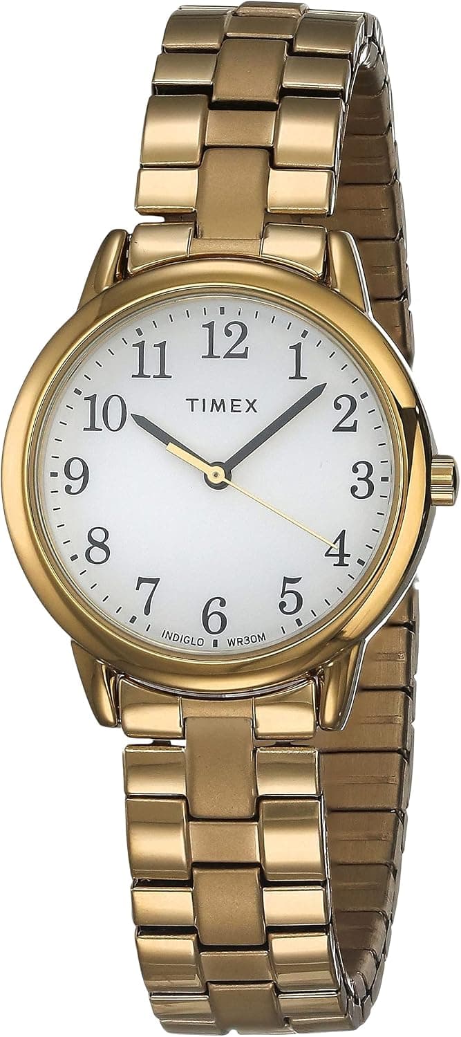 Timex Easy Reader TW2R58900, 31 mm, weißes Zifferblatt, goldenes Edelstahlarmband