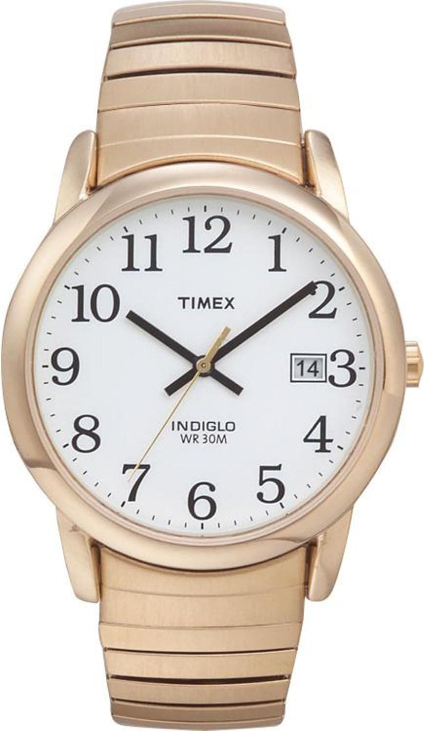 Timex Easy Reader T2N0909J, 35mm, White Dial, Gold Stainless Steel Bracelet