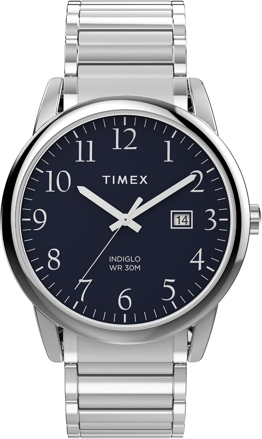 Timex Easy Reader 40mm, Blue Dial Silver Stainless steel