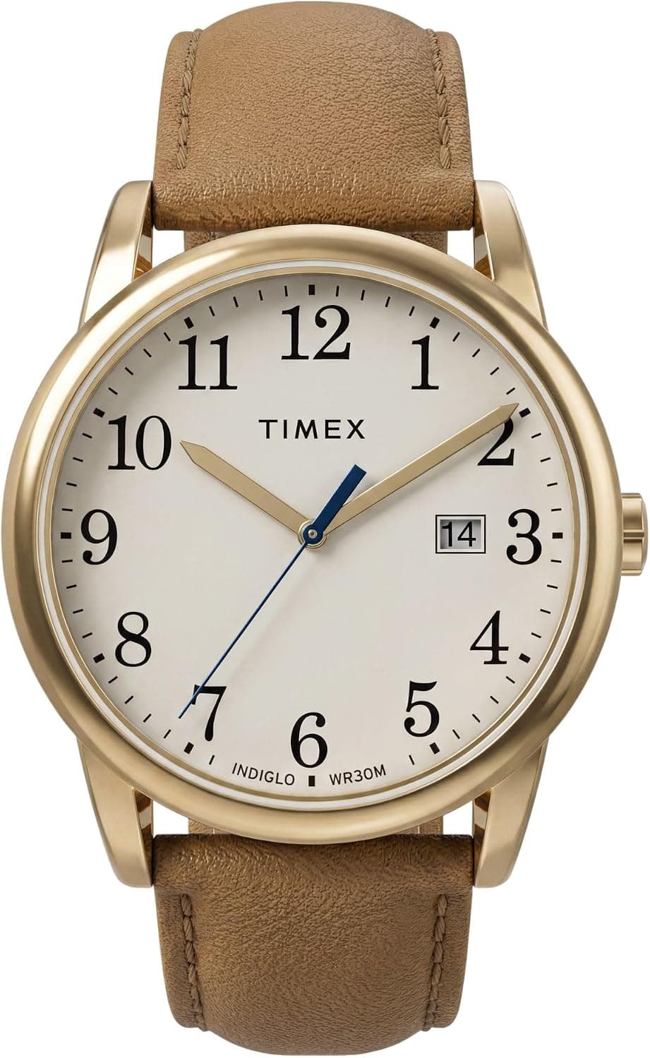 Timex Easy Reader TW2Y830009J, 38 mm, goldenes Lederarmband