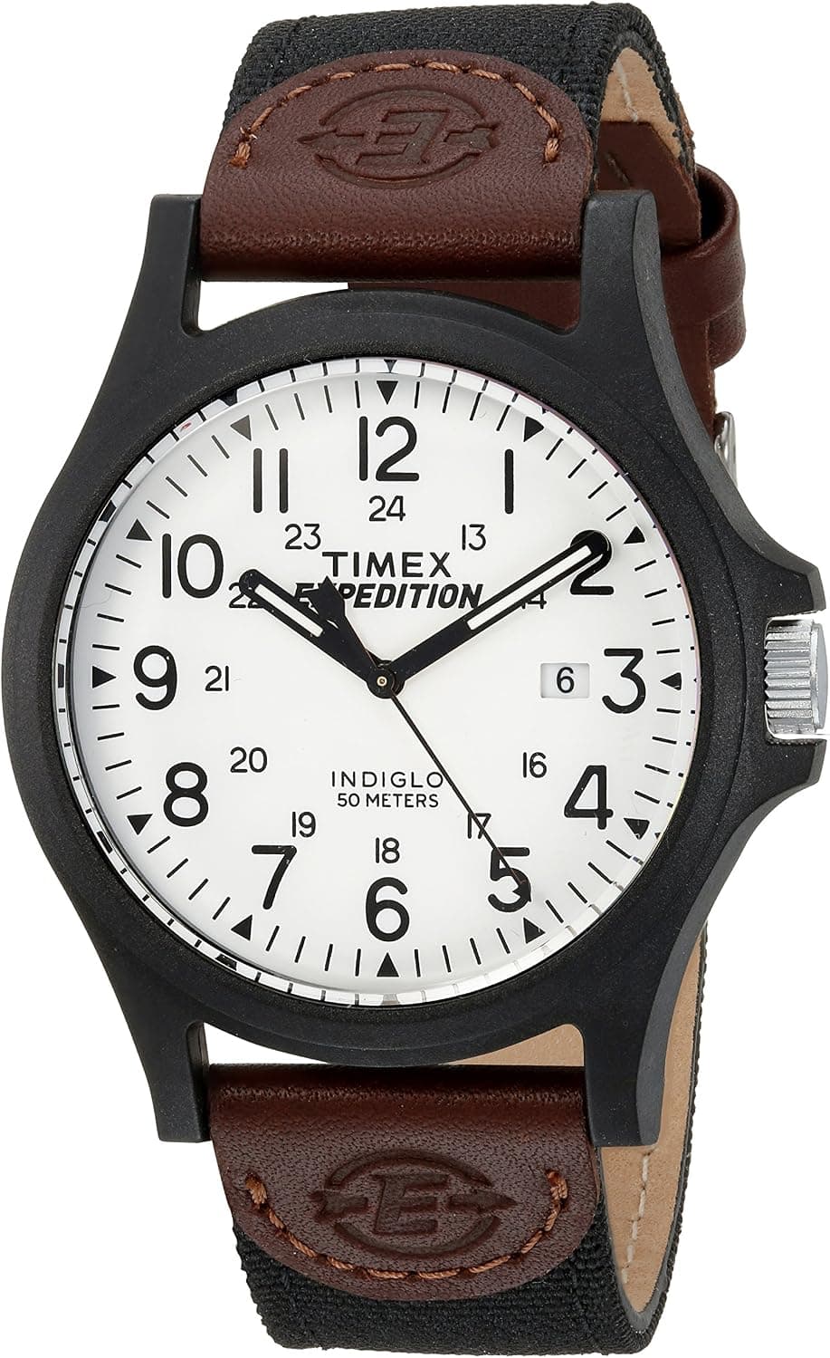 Timex Expedition Acadia 40mm, White Dial Brown Fabric