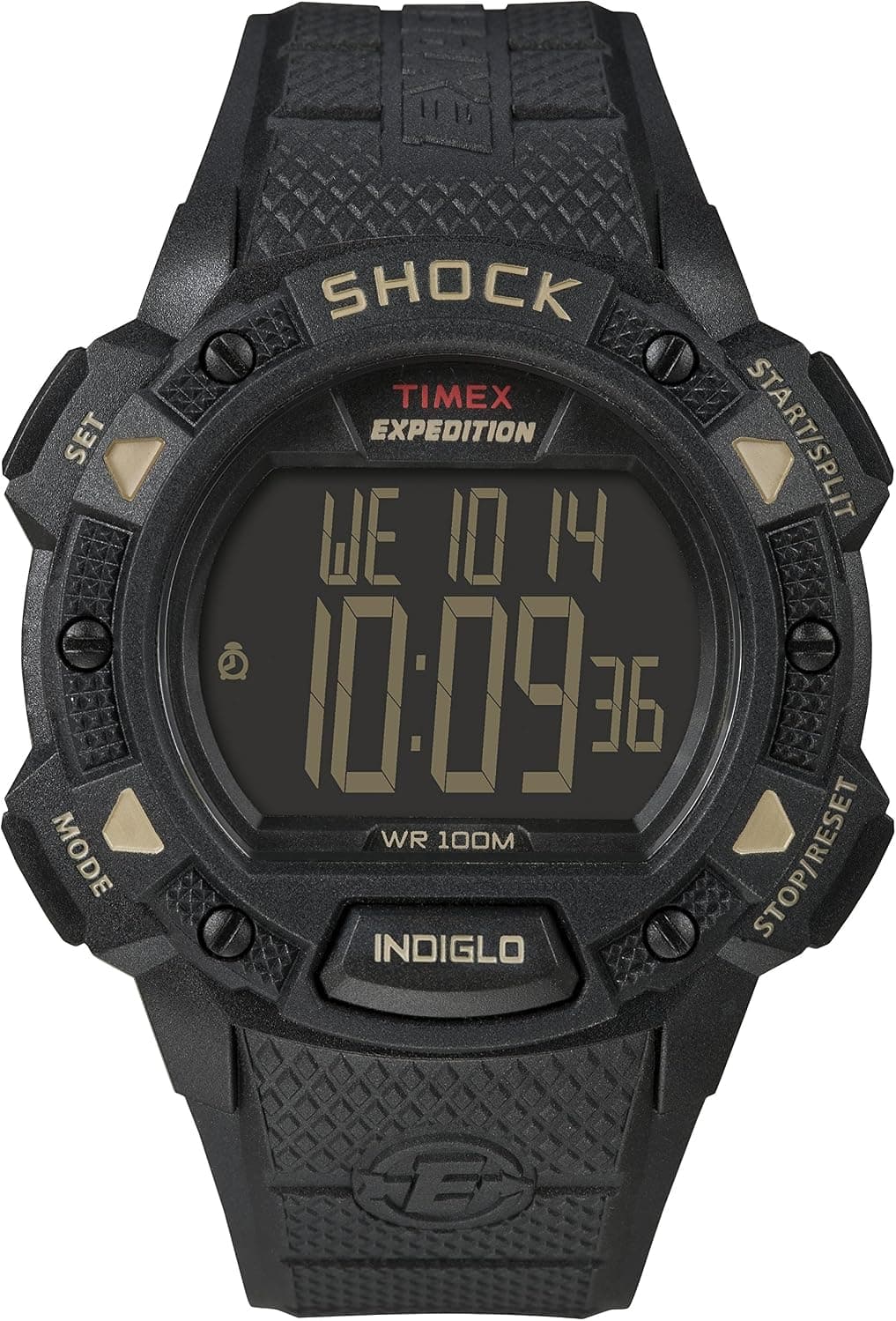 Timex Expedition Base Shock 45mm, Black Dial Black Resin