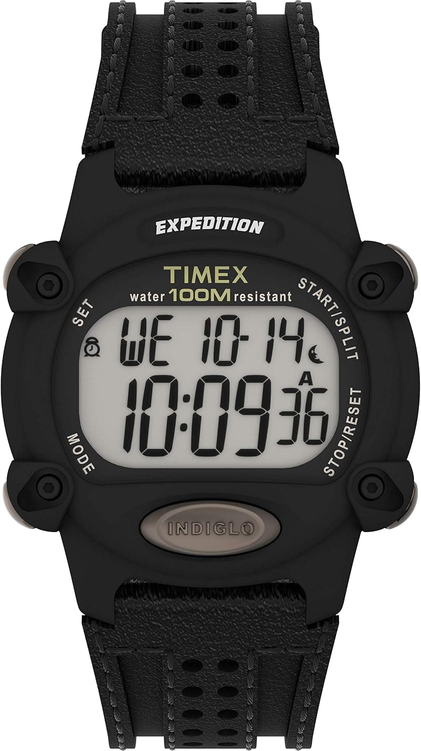Timex Expedition CAT TW4B204009J, 39 mm, grünes Zifferblatt, schwarzes Lederarmband