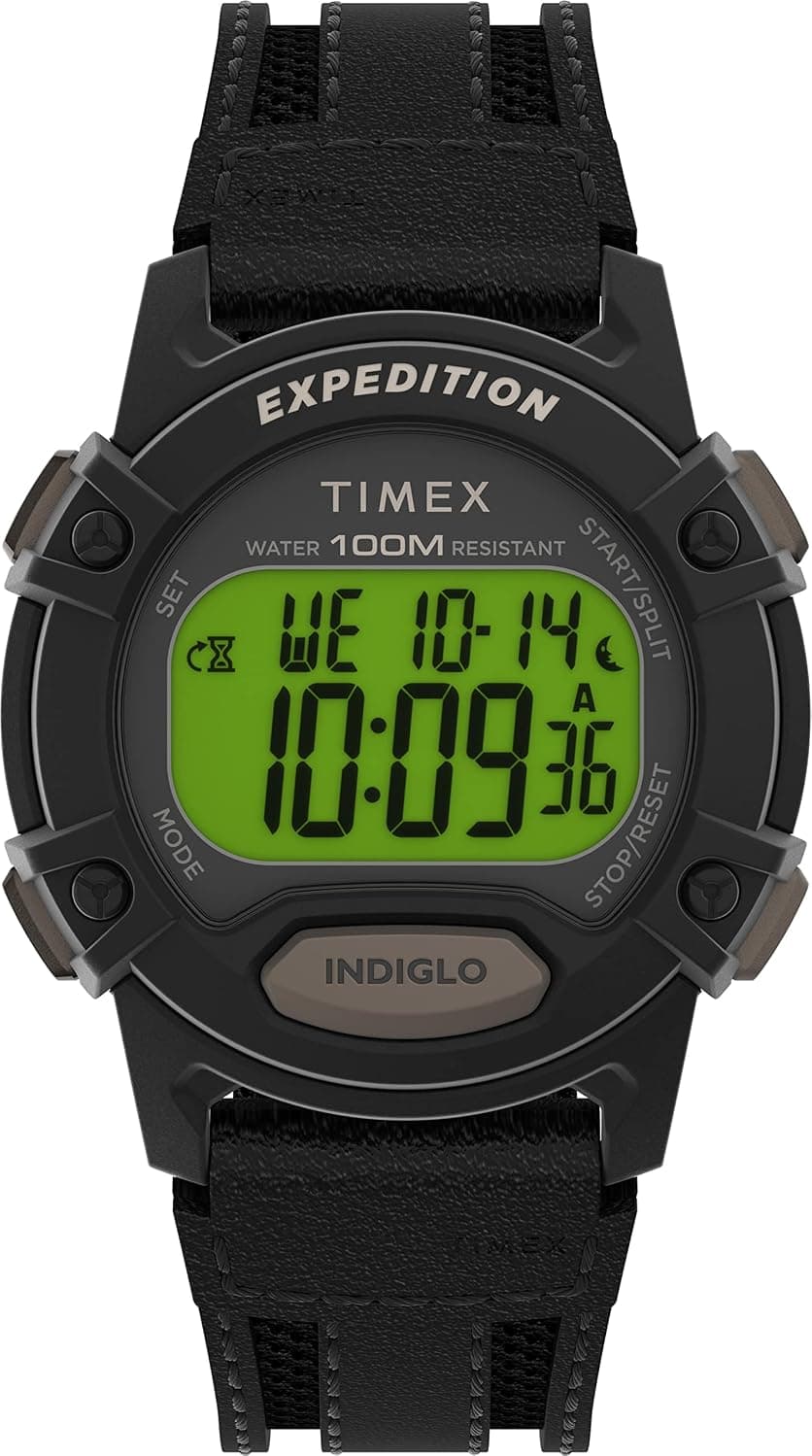 Timex Expedition TW4B252009J, 41mm, Green Dial, Black Leather Band