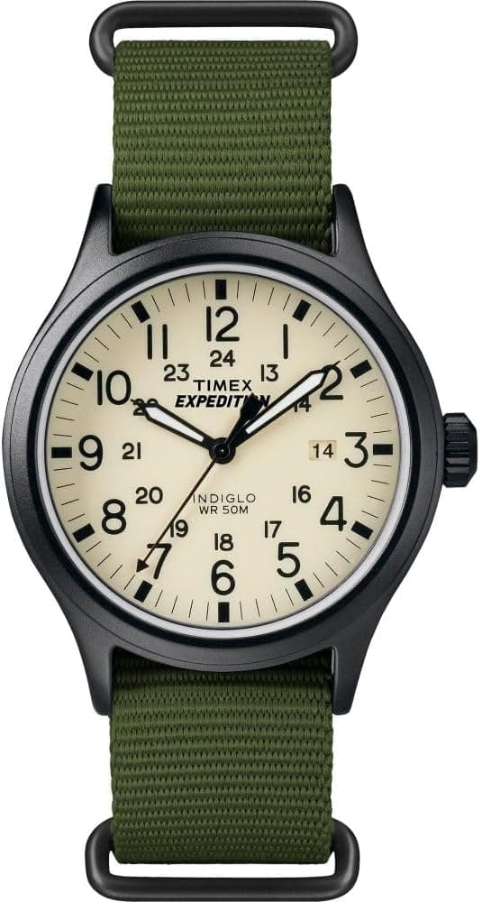 Timex Expedition Scout 40 40mm, Beige Dial Green Nylon