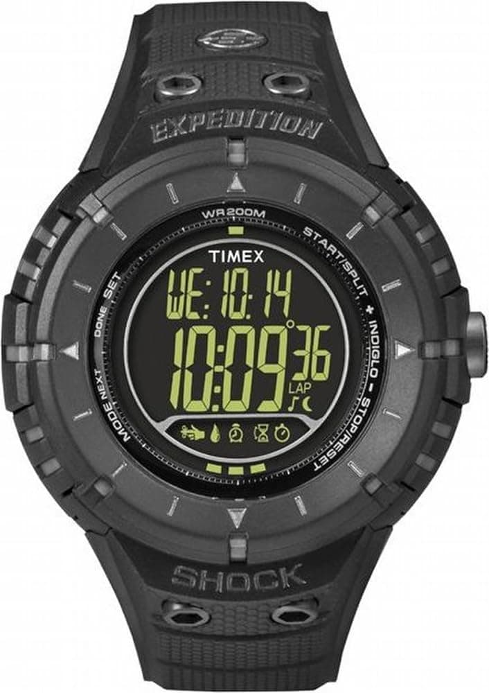 Timex Expedition Shock 49mm, Black Dial Black Resin