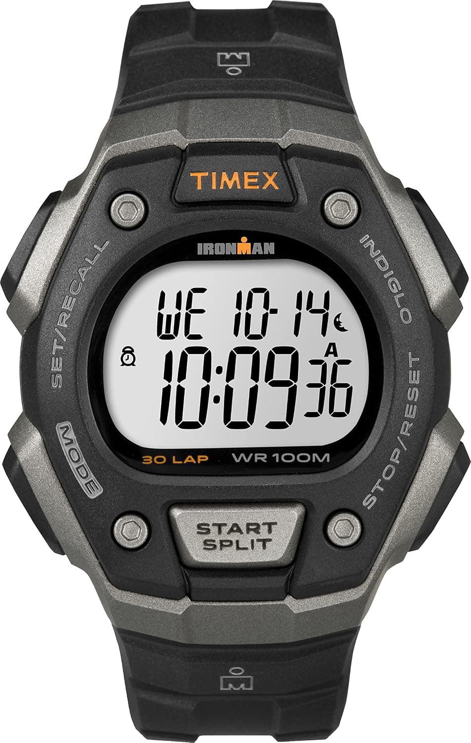 Timex Ironman Classic 30 Full-Size 38mm, Gray Dial Black Resin