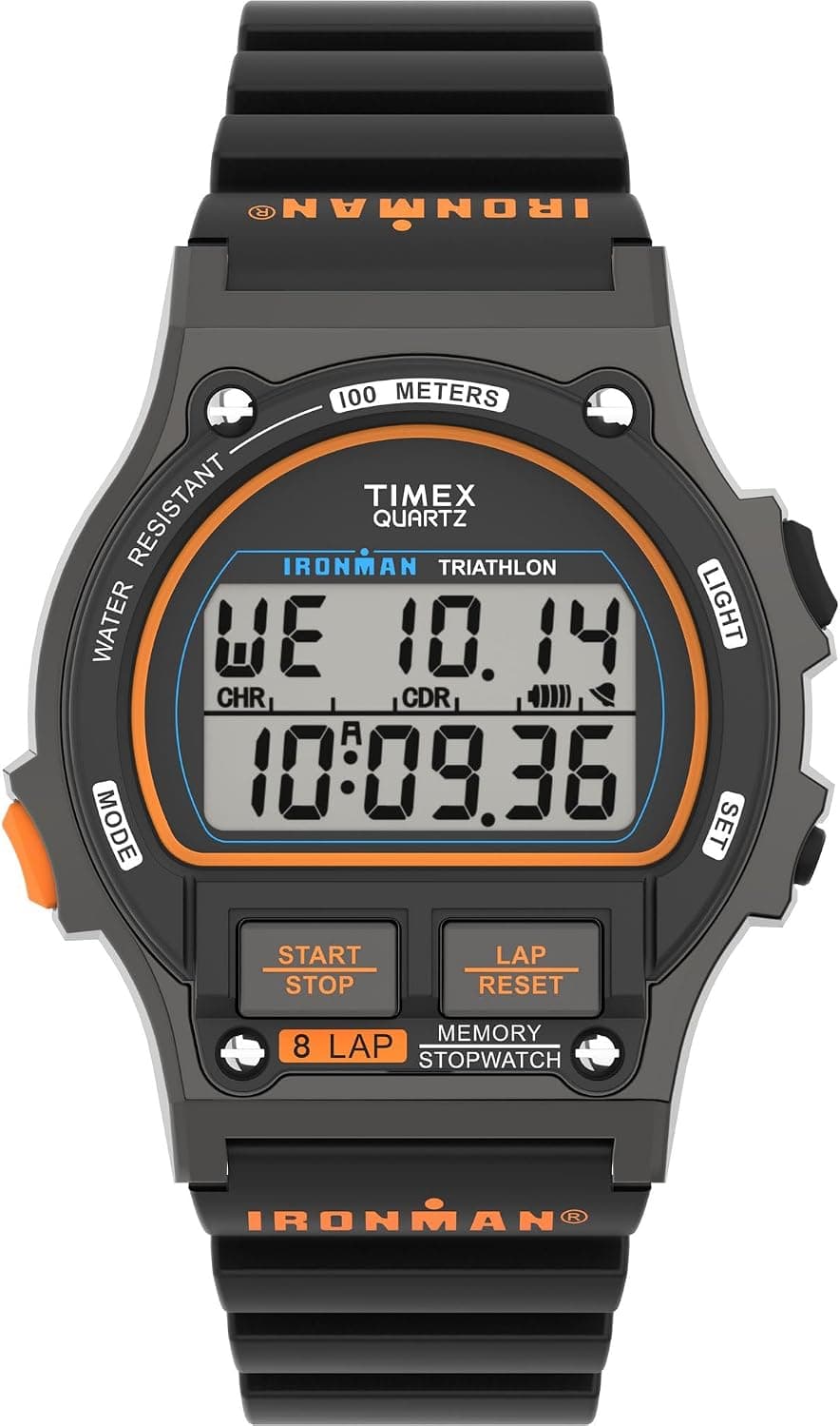 Timex Classic 42mm, Multicolor Dial Black Polycarbonate