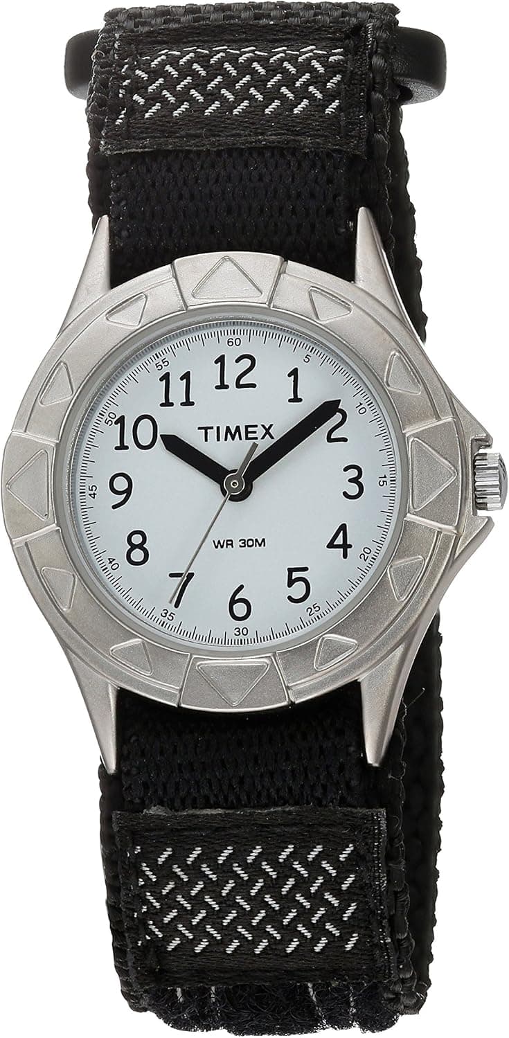 Timex My First Outdoors 28mm, White Dial Black Fabric